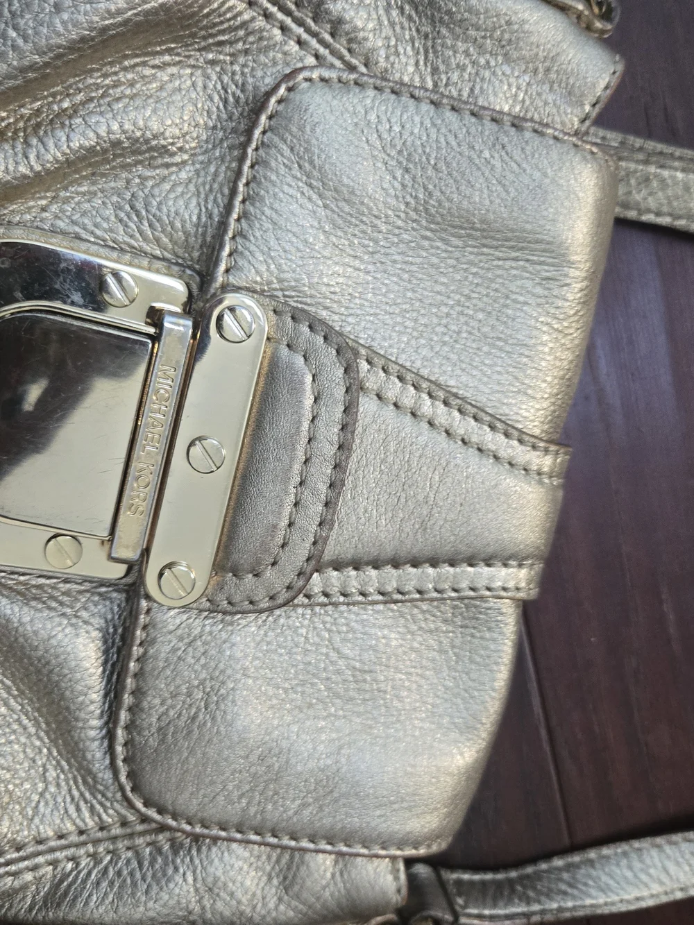 Michael Kors Metallic Gold Crossbody Leather Bag
